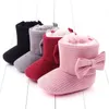 Baby Anklecovered Boots Cute Bowknot Warm Lining Winter Infant First Walking Shoes for Girls Soft Cotton Sole Likes 240415