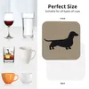 Bord Mattor Dachshund Dog Silhouette (S) Smooth Coated Wiener Coasters Kitchen Placemats Cup Coffee For Decor Home Table Seary Pads