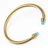 Titanium Steel Cable Bracelet Womens Elastic Fried Dough Twists Wire Rope C-shaped Stainless Open