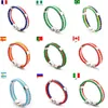 Bangle aço inoxidável homem Mulheres Espanha Alemanha France Itália Argentina Bandeira Nacional PU PULHELAS DE CALARO JOWELLEL240417