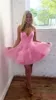 Sexy Pink Mini Cocktail Dress Spaghetti Strap Ball Gown Layered Tulle Graduation Party Gowns For Women Birthday Dresses Robe De Soiree