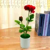 Decorative Flowers High Faux Greenery Artificial Potted Flower Plants For Home Decor Colorful Bonsai Ornaments Room Bedroom Garden Low