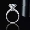 Solitaire Ring Scarking 5ct Moissanite Rings for Women Engagement Weaking Ward Wear