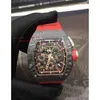 Montres de montre en acier inoxydable de taille en céramique 40x50x16 mm Superclone Chronographe MONTRES LUXE LUXE 2024 MÉCANIQUE DE FIBERS RM11 RM011-03CARBON 140