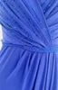 Abiti per feste Blu Fashionsimple Sleeveless Deep V -Neckwaist Slim Chiffon Banquet Abito da sera M2038