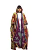 Roupas étnicas Mulheres africanas Moda novo Inverno com capuz Aberto Poncho Muslim Lady Causal Warm Streetwear Long Cardigans para férias D240419