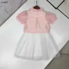 Beliebte Prinzessin Kleid Sommermädchen-Tracksanzuiten Größe 110-160 cm Kinder Single Breaed Short Sleeved Strickwagen und Weste 24APRIL