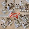 2024 Casual Shoes Designer Shoes Womens Platform Vintage Sneakers Gold Silver Lace Up Kardborrstorlek 36-40 Klassisk bekväm Gai White