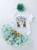 St. 2024 2024 Patrick's Baby Party Dress Girl Cartoon Letter Harper Green Tutu kjol set mode