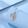 Pendant Necklaces EUDORA 925 Sterling Silver Mother Baby Necklace Rose Gold Color Paved-Crystal Heart Pendant Jewelry Mothers Day Gift for Women 240419