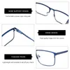 Zenottique Alloy Square Progressive Prescription Lunes pour hommes Femmes anti-bleu Lumière / Pochromic Optical E EOBLASSES 240416