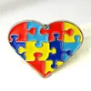 Blue Autism Heart Puzzle Ribbon Lapel Badges Pins Brosches For Event Gifts Small Order10 PCSlot 240412