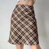 Rokken go girl zelfgemaakte mode preppy stijl retro geruite rok dames a-line hoge taille knie-lengte schede