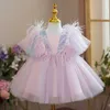 Vestidos de niña Ruffles Baby Dresses para niñas Sequinas Elegantes Vestidos de princesa para la fiesta de bodas 1-5 años.