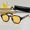 Mit ikonischen Metallplaque spa16s Männern Designer Acetat Sonnenbrille dreieckige Flüsse Briarwood Tortoise Shell Rahmen UV400 Polarisierte Modebrillen