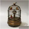 Arts et artisanat à collectionner décorer ancienment de travail manuel deux oiseau en cage table mécanique horloge 309p drop livre home jardin dhjar