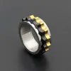 GGCH Titanium Steel Ring Ring Ring Mechanical Gear
