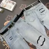 Jeans Ladies High Street Designer Pantaloni Smoke Smoke Tube Stampa jeans Warm Slims Jeans Fashion