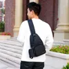 Drawstring Men's Liten Chest Sling Bag Travel Crossbody Messenger Shoulder USB Laddar Solid Men Canvas Handväska Torebki Damskie #T1G