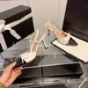 Sandalias de tacón alto zapatos de vestir para el canal Diseñador de diseñadores Oficina de cuero para mujeres zapatillas profesionales Slingback Slingback High Summer Party Fiesta al aire libre