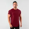 Stylish Plain Tops Fitness Mens T Shirt Short Sleeve Muscle Joggers Bodybuilding Tshirt Male Gym Clothes Slim Fit Tee Shirt 240411