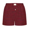 Frauenshorts Retro -Stil Sommerplaid hoher Taille mit Seitentaschen für tägliche Freizeiturlaub