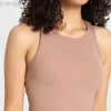 Desginer Alooo Yoga Top Shirt Sthor Short Woman Spring/Summer New Tank Womens High Elastic Nude Sports Fitness Suit Slim Fit Thin Neeless Top