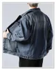 Heren Jackets American Retro Work Denim Jacket voor 2024 Lente en herfst gewassen oude polo -kraag