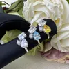 Cluster Rings Wong Rain 925 Sterling Silver Lab Sapphire Aquamarine Citrine Gemstone Ring For Women Engagement Fine SMEEXKE