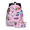 Sacs Gabby's Dollhouse Backpack for Kids Girls Girls Kindergarten Bagpack Gabby Cats Cartoon Bookbag 2pcs / Set Children School Sacs Mochila