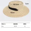 Femmes Summer Paille Hat Big Sun Visor Sun Sun Souverside Seaside Beach Hat Chapeau Paille de paille Holiday