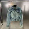 Kadın Ceketler Denim Ceket Yıkama Mavi Tasarımcı Kadın Düğme Mektupları Gömlekler Kadın Tasarımcı Ceketler Sıkıntı Kot S-XL