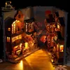 3D Puzzles 3D Wooden Booknook Puzzle Toy Book Nook Bookshelf Build Bookend Model Creative DIY Stand Miniature Dollhouse Figurine Decor Gift 240419