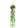 Dekorativa blommor Hög simulering Konstgjord siden Rose Flower Vine Hanging Vines Wall For Home Wedding Party Decoration Basket