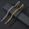 Axjg Cadeia de alta qualidade Pulseiras de aço inoxidável para homens Em branco Curb Punk Cuban Link Chain Bracelets On the Hand Jewelry Gifts Trend D240419