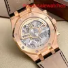 Womens AP pols horloge Royal Oak Series 26240or Rose Gold Black Belt Mens Fashion Plave Business Sports Back Transparant Mechanical Watch