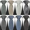 Corbata para hombres corbata de 8 cm jacquard rayas tejidas a cuadros de cuadros a cuadros rayados corbata de negocios para fiesta