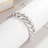 Fashion a catena 925 Sterling Silver Solid Miami Cuban Link Bracciale Catena Meni da 14 mm Bracciale cubano Big Link per ragazzi per ragazzi 7-10 pollici D240419