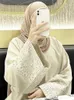 Abbigliamento etnico ricamo floreale Abaya musulmana per donne abiti eid marocco Ramadan Lace-up Abayas Kaftan Islam Vestitidos Dubai Arabo Long Robe D240419