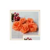 Dekorativa blommor kransar 100 st 8cm silke rosblomma huvuden 16 färger för bröllopsfest konstgjord simation peony camellia drop del dhu8n