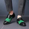 Casual Shoes Italian Brand Men's Loafers Party Dress Color Matching Design Flat Elegant Business