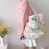 Bag Frauen Leinwand Cartoon Illustration weiblicher Baumwolltuch Schulter großer Kapazität Eco Handtasche täglich wiederverwendbare Einkaufstaschen