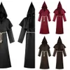 Traje de ceifador de Halloween, vestes medievais, figurinos de monge, cosplay do padre do mago