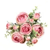 Decorative Flowers Faux Silk Flower Artificial Rose Eco-friendly Pretty Nice-looking Fake Bouquet