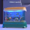 Sand Play Water Fun Artificial Mini Aquarium Electric Fish Tank Simulation Underwater World Magnetic Fishing Interactive Toys For Children L416