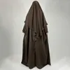 Ubranie etniczne Abaya Khimar Ustaw wysokiej jakości Nida Muzułmańskie kobiety Dwukierunkowe Modlitwa Hidżab sukienka Islamska odzież D240419