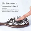 Natural Sandalwood Comb Scalp Massage Relax Airbag Brush Head Blood Circulation Smooth Hair Anti Static Wooden Massager 240412