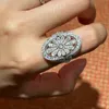 Vintage couple Diamond Ring 100% Real 925 Sterling Silver Party Band Anchons pour femmes Men Promise Bijoux 240401
