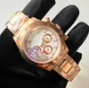 Rose Gold Mens Watch AAA Watches White Dial 40mm Luxury Sapphire Automatisk mekanisk rostfritt stål Vitt urtavla Alla Sub Dials Mov3916982