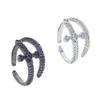 Neues Justizschwert Open Ring Set mit Zirkon Full Diamond Trend vielseitiger Herren Hip Hop